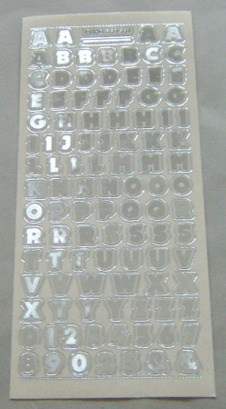 MD Sticker transparent silber alphabet abc disco (big)