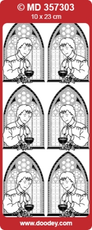 Preview: MD Sticker transparent gold Kommunion Junge