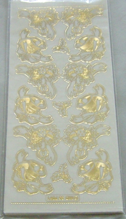 MD Sticker transparent Ecken Kugeln und Glocken gold