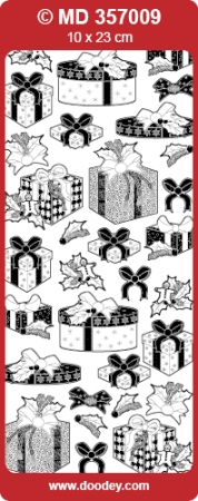MD Sticker transparent gold Christmas presents