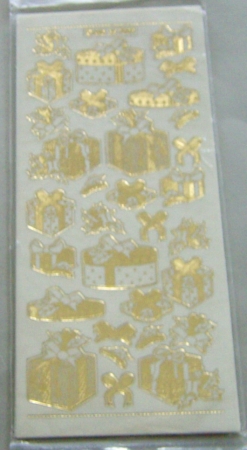 Preview: MD Sticker transparent gold Christmas presents