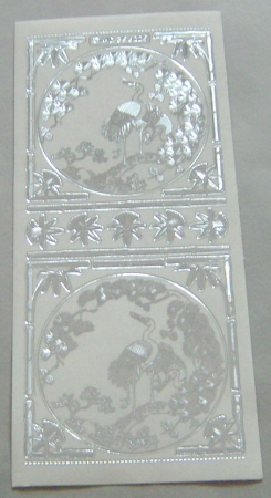 MD Sticker transparent silber Kranich