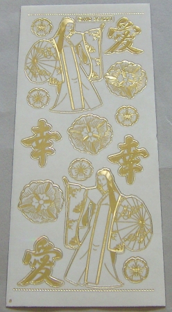 MD Sticker transparent Geisha gold