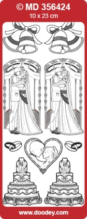 MD Sticker transparent Marriage Wedding Couple Cake gold