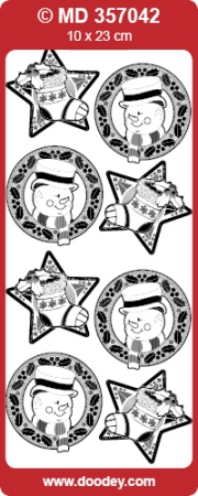 Preview: MD Sticker transparent Snowman Christmas sock gold