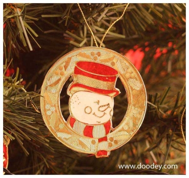 Preview: MD Sticker transparent Snowman Christmas sock gold