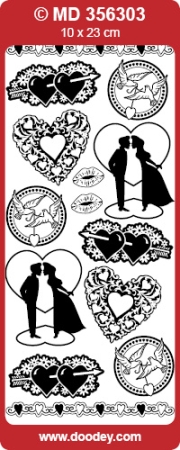 Preview: MD Sticker transparent Love Silhouets silber