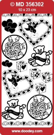 Preview: MD Sticker transparent silber Love Birds