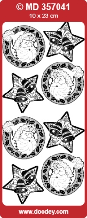 MD Sticker transparent gold Santa Claus Bells