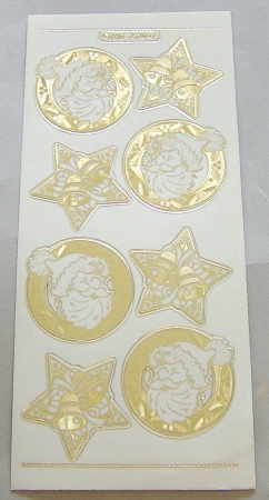 Preview: MD Sticker transparent gold Santa Claus Bells