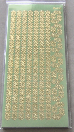 Stickerbogen 10 x 23 cm Spitzenbordüren und Ecken Gold-Spiegelfolie grün