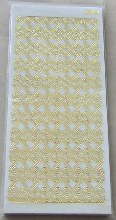 Stickerbogen 10 x 23 cm Glittersticker Ränder gold-glitter-weiss