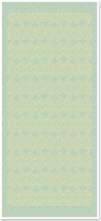 Preview: Stickerbogen 10 x 23 cm Glittersticker Ränder gold-glitter-grün