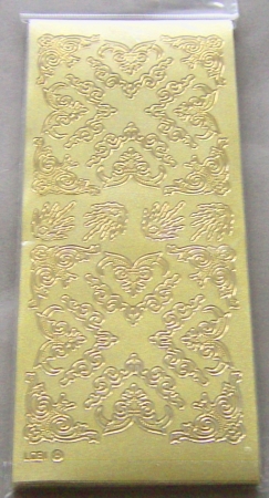 Stickerbogen 10 x 23 cm Perlmuttecken gold-perlmutt-gold
