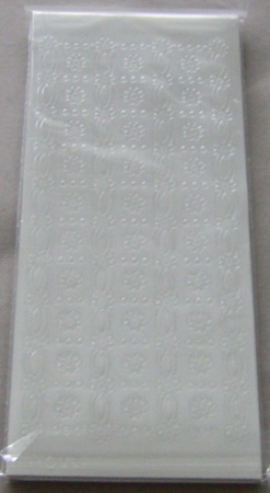 Stickerbogen 10 x 23 cm Blumenränder, transparent