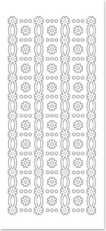 Preview: Stickerbogen 10 x 23 cm Blumenränder, transparent