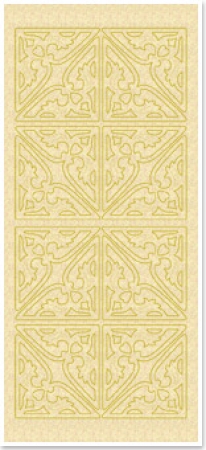 Stickerbogen 10 x 23 cm Glittersticker florale Ecken gold-glitter gelb
