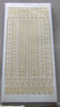 Stickerbogen 10 x 23 cm Perlmuttblätter gold-perlmutt-gold
