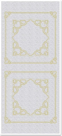 Preview: Stickerbogen 10 x 23 cm Perlmuttrahmen quadratisch gold-perlmutt-silber