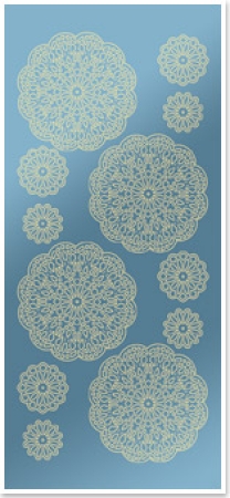 Preview: Stickerbogen 10 x 23 cm Blumenornamente Gold-Spiegelfolie blau