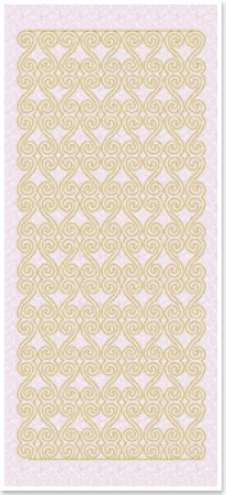 Preview: Stickerbogen 10 x 23 cm Glittersticker Ränder gold-glitter-weiss