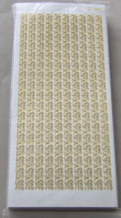 Stickerbogen 10 x 23 cm Perlmuttränder klassisch gold-perlmutt-silber
