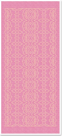Preview: Stickerbogen 10 x 23 cm Perlmuttränder mit Spitzenmuster 1 gold-perlmutt-rosa