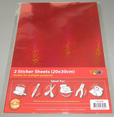 Stickersheet 20 x 30 cm Farbe rot hologramm