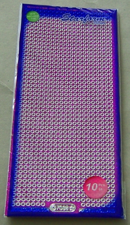 Stickerbogen 10 x 23 cm transparent Kreise Glitter / purple cyclam silber