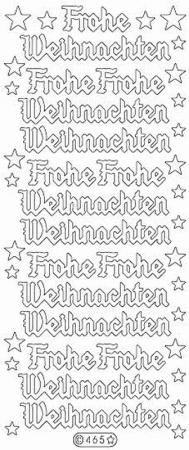 Preview: Stickerbogen 10 x 23 cm ""Frohe Weihnachten"" Glitzer gold