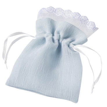 Deko-Stoffbeutel 10 x 14 cm hellblau