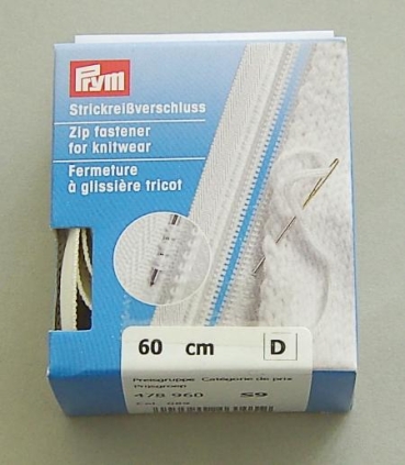Prym Strickreißverschluß 60 cm natur