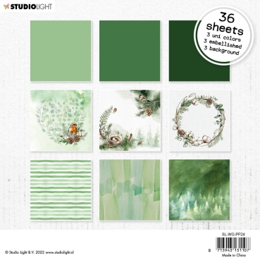 Preview: Studio Light Winter Garden 6 x 6 Inch Paper Pad Greens