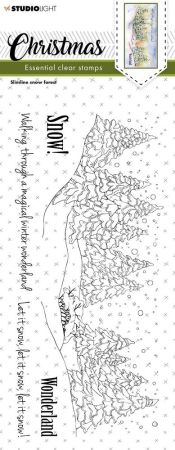 Studio Light Christmas Slimline Snow Forest Essentials Clear Stamps