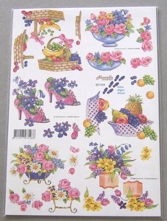 LE SUH 3 D Bogen A4 Obst und Blumen