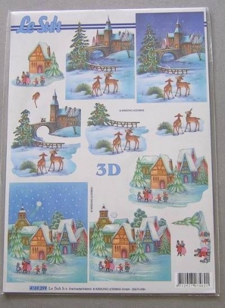 LE SUH 3 D Bogen A4 Weihnachtshirsche