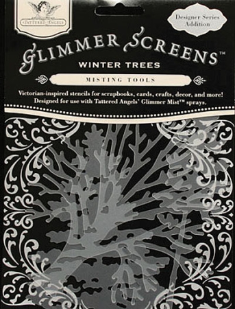 Glimmer Screens / Schablonen "Vintage Seasons Winter Trees" 3 Teile
