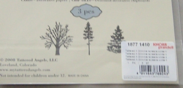 Preview: Glimmer Screens / Schablonen "Vintage Seasons Winter Trees" 3 Teile