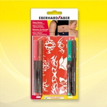 Eberhard Faber Tattoo Marker mit Tattooschablonen