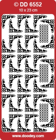 Stickerbogen 10 x 23 cm Fine Frame / Chain Corners Filigrane Rahmen / Ketten Ecken gold