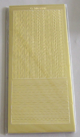 Preview: Stickerbogen 10 x 23 cm Frames / Lines Notch Rahmen / Linien Punkte gold