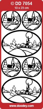 Reddy Stickerbogen 10 x 23 cm Winter Landscape Winter Landschaft gold