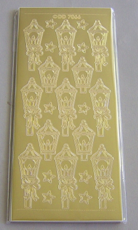 Preview: Reddy Stickerbogen 10 x 23 cm Lanterns Laternen gold