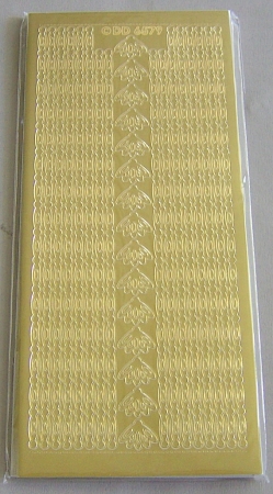 Preview: Stickerbogen 10 x 23 cm Frames Corners Chain Rahmen Ecken Kette gold