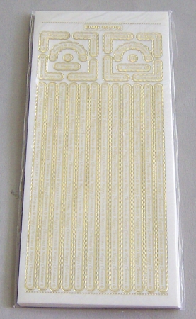 Preview: 3D MD Sticker transparent gold Happy Christmas Border