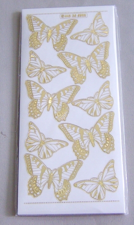 Preview: MD Sticker transparent gold Butterfly small big