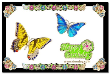Preview: MD Sticker transparent silber Butterfly small big