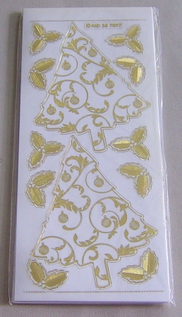 Preview: MD Sticker transparent gold Christmas Designs Tree Baum
