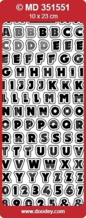 MD Sticker transparent gold Alphabet ABC Disco big