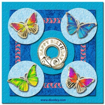 Preview: MD Sticker transparent silber Many Butterflies
